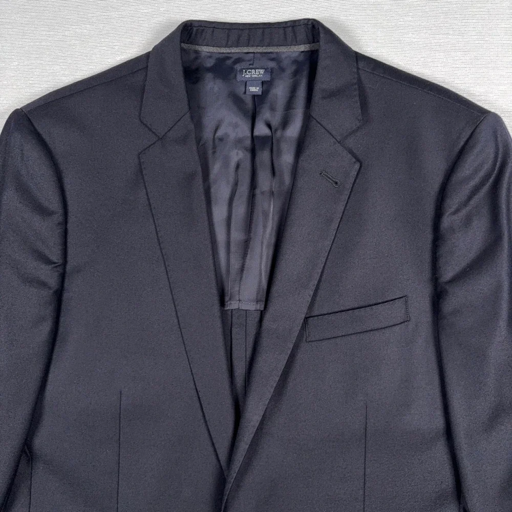 J Crew Ludlow Loro Piana Super 130's Wool Blazer Mens Size 42L Black Single Vent